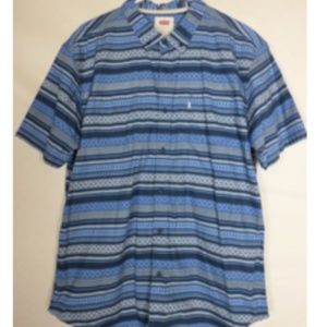 Levis Mens Shirt Size XL Blue Short Sleeve Button